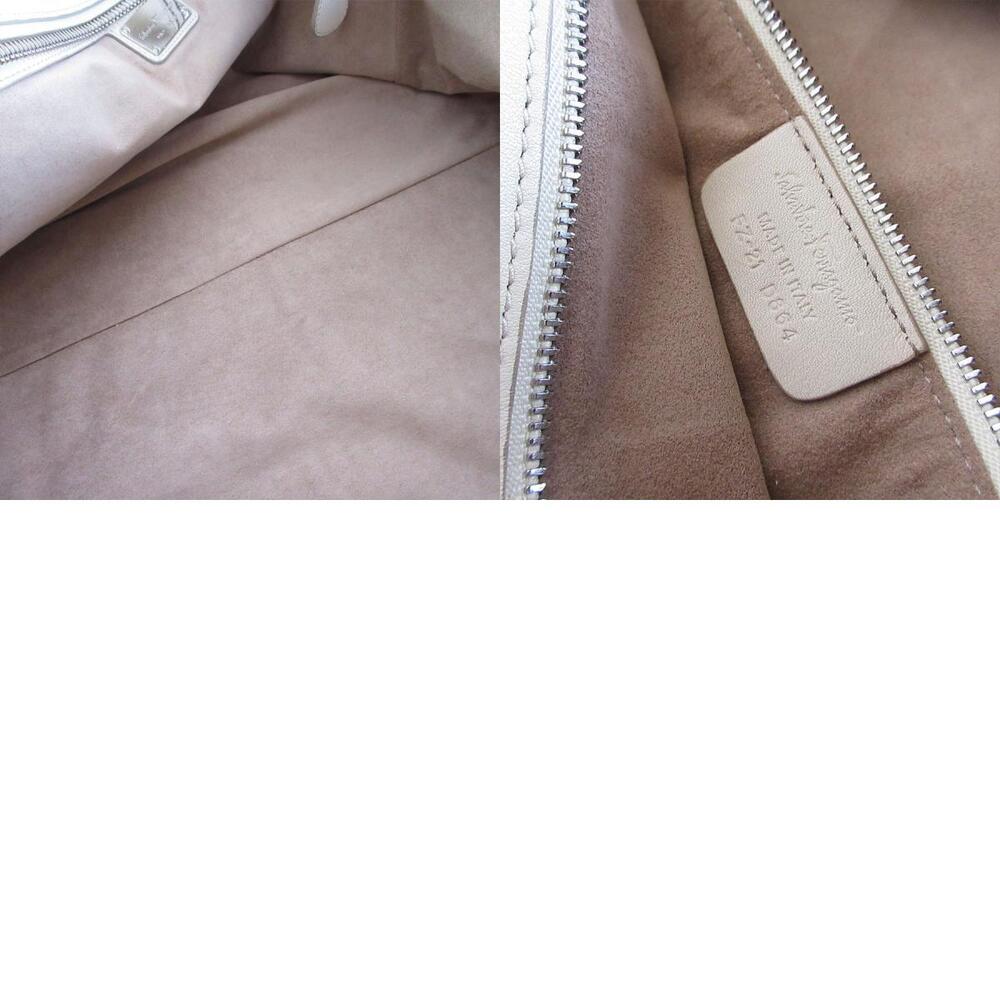 Salvatore Ferragamo handbag Gancini fringe leather off white silver - Picture 5 of 5